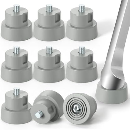 9-Pack Door Stopper Replacement Rubber Tips, Heavy Duty Kickdown Door Stop Tips Repair Set for Kickdown Drop Down Door Stop Holder Ribbed Rubber Foot Door Stop Tips - style: G-9Pc-D