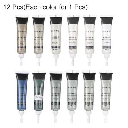 HARFINGTON 12 Colors Wood Filler Scratch Repair Kit Touch Up Filler Wood Paint for Repairing Scratches Cracks Holes on Wooden Floors Cabinet, Table, Space Gray Series - color: Space Gray Series