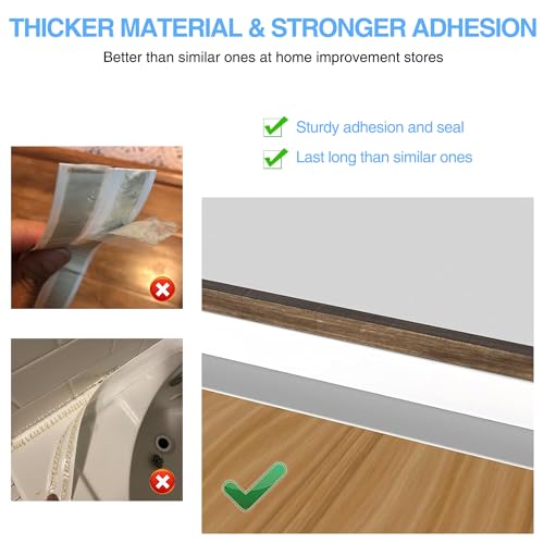 Caulk Tape Bath & Kitchen Self Adhesive Caulking Tape Waterproof, Toilet Caulk Strip Bathtub Sealing Strip Shower Bathroom Tape Sealant, Traditional Caulking Replacement (White, 1.5" x10.5Ft) - style: White-1.5IN-10.5FT-A