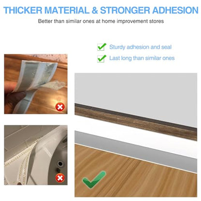 White Caulking Tape for Toilet and Bathtub Self Adhesive, 1.5" x13.5Ft Sealant Caulk Strip Sealing Tape for Bathroom Peel and Stick Floor Shower Wall Tile and Kitchen Edge Protector - style: White-1.5IN-13.5FT-A