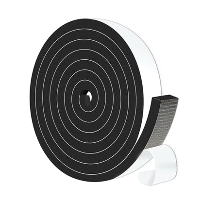 Weather Stripping Door Seal,Weather Stripping,Soundproof,Cold Insulation,High Density CR Foam Insulation Tape for Door, Front Door Frame, Windows,Sliding Door (Black, 1 in x 1/2 in x 13Ft) - size: 1 In x 1/2 In x 13Ft
