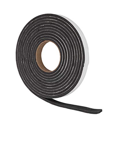 Grey Polyurethane Foam Tape Weatherstrip (1/4" Thick x 3/8" Wide x 17' L) - size: 1/4" Thick x 3/8" Wide x 17' L
