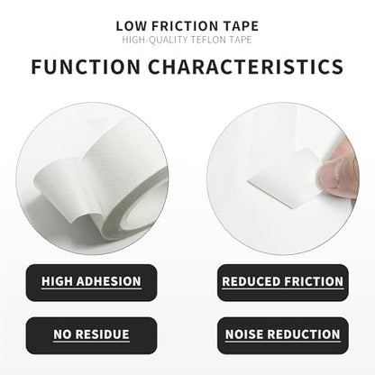 Teflon Tape,1/2-inch x 33 Feet x 0.18mm Low Friction Tape High Temp Adhesive Tape,Abrasion Resistant,Surface Protection for Wood,Drawer,Cabinet,Furniture,Vacuum Sealer & Hand Impulse Sealers - color: White, size: 1 Roll 1/2-inch x 33 Feet