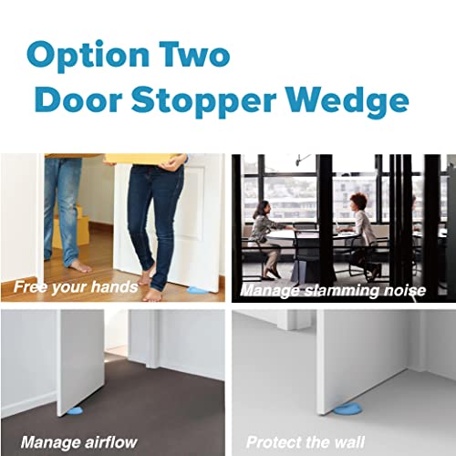 Neobay Upgraded Silicone Door Pinch Guard and Door Stoppers 2 Functions in 1 with 2 Free Hooks, Heavy Duty Finger Pinch Guard Prevents Finger Pinch Injuries, Slamming Doors. 2 Packs, Blue - color: Blue upgraded 2 Packs