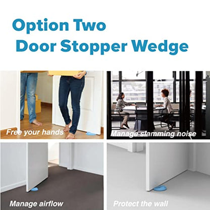 Neobay Upgraded Silicone Door Pinch Guard and Door Stoppers 2 Functions in 1 with 2 Free Hooks, Heavy Duty Finger Pinch Guard Prevents Finger Pinch Injuries, Slamming Doors. 2 Packs, Blue - color: Blue upgraded 2 Packs