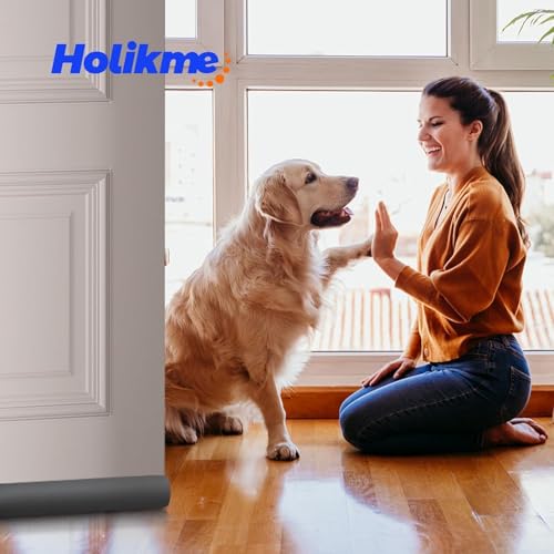 Holikme Door Draft Stopper 2×37 inch, Dark Grey - color: Dark Grey, size: 74 inch