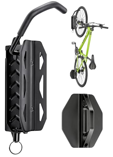 QAQ Swivel Bike Wall Mount, Vertical Bike Rack Garage Holds Up To 66lbs, Bike Hooks For Garage Space-Saving, Easy To Install -1 PACK
