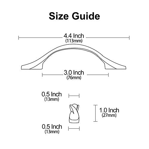 Alzassbg 10 Pack Matt Black Cabinet Pulls, 3 Inch(76mm) Hole Centers Arch Twisted Cabinet Handles Kichen Hardware for Cabinets and Drawer AL3027MB - color: Twisted Handles - Matte Black, size: 3" Hole Center