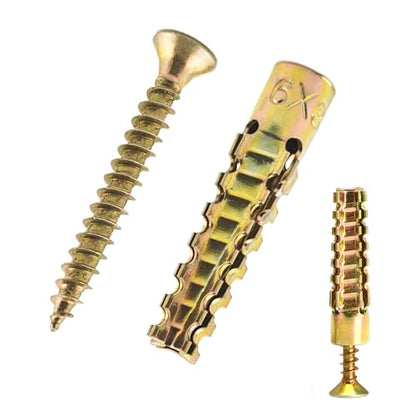 70 Packs Heavy Duty Hollow Wall Anchors with Screws, Loose Hinge and Stripped Hole Repair Kits (6x32mm) - size: M6*32