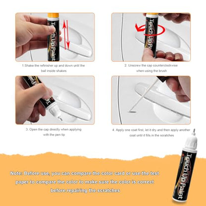Touch Up Paint Pen for Cars, 2 in 1 Quick Drying Touch Up Pen Lasting Auto Scratch Remover, 0.4 Fl Oz Color Accurate Paint Pens Quick & Easy Solution to Repair Scratches (Red) - color: Red