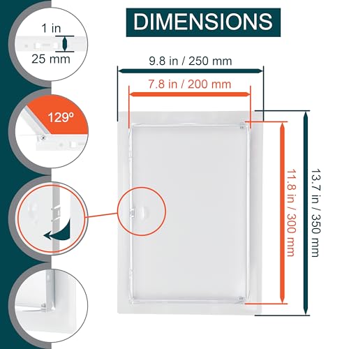 8" x 12" White Metal Access Panel, Service Shaft Door, Plumbing, Electricity Heating Alarm Wall for Drywall, Bathroom Services Hole Cover, Wall Covering - size: 8" x 12"