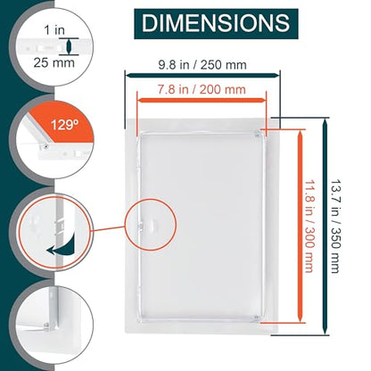8" x 12" White Metal Access Panel, Service Shaft Door, Plumbing, Electricity Heating Alarm Wall for Drywall, Bathroom Services Hole Cover, Wall Covering - size: 8" x 12"