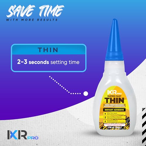 CA Glue Thin Viscosity Kit, 1.75 oz. Cyanoacrylate Glue, Super Glue for Precision Repairs, Wood, Plastic, Model Building, Crafts, and 3D Printing, Fast-Drying Adhesive for Tight Spaces and Cracks - size: 1 Pack, style: Thin CA Glue
