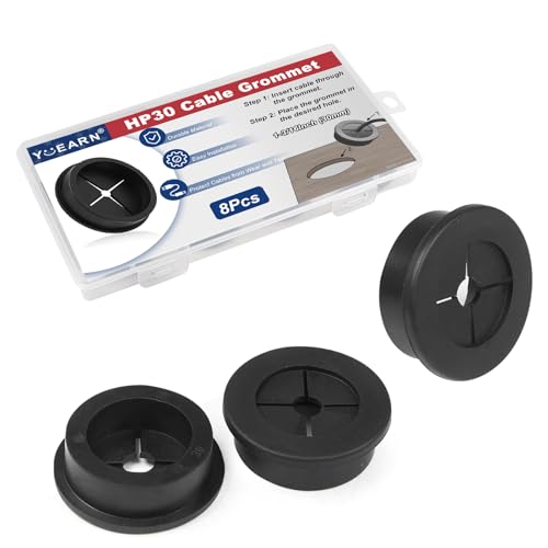 1-3/16 Inch Cable Grommet (30mm) – 8 Pcs Flexible Rubber Hole Covers for Workbench, Industrial Panel, Wire Organizer (Black) - size: 8pcs 1-3/16"(30mm)
