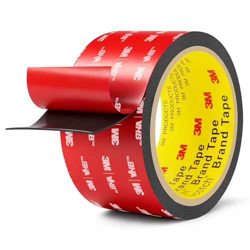 3M Double Sided Tape Heavy Duty 2in x 10ft, Heavy Duty Removable Mounting Tape, Adhesive Strips Double Sided Mounting Tape, Strong Foam Tape for Walls Picture Hanging Poster, Car, LED Strip Light - size: 2in x 10ft