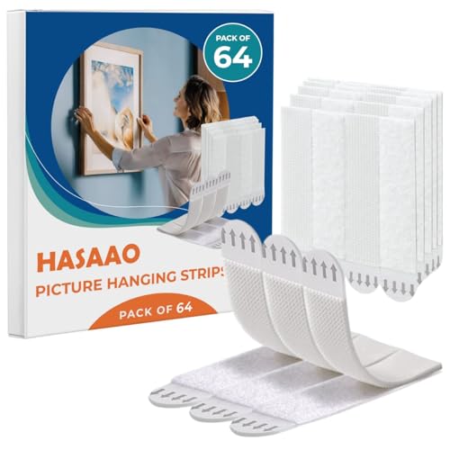 Picture Hanging Strips Heavy Duty - 64x Strips(32 Pairs), Wall Hanging Adhesive Strips for Damage-Free Picture Hangers Without Nails and Frame Mounting - style: X-Large 32 Pairs