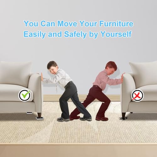 Upgrade Furniture Sliders, Furniture Sliders for Carpets, 8 PCS 4.3" Moving Pads with Anti-Slip Groove, Furniture Moving Sliders for Easy Move Bed Couch Tables Cabinet Heavy Duty, Protect Carpets - size: 4.3in 8Pack