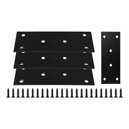 4PCS 5 x 2 inch Flat Straight Brace Brackets, Mending Plates for Furniture Shelf Support Corner Joint Repair - size: 5 x 2 inch