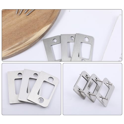 Stainless Steel Universal Residential Security Striker, Set of 3 Different Thickness, Universal Standard Door Strike Plate with Shim, Door Gap Blocker Kit Block Access to Latch - color: Gray