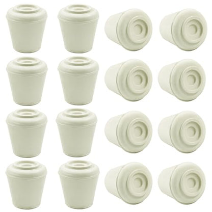 16pcs 1/2 Inch Round Chair Leg Tips Caps, Non-Slip Rubber Chair Leg Floor Protectors, White Furniture Leg Caps Fit for 0.43"-0.47" (11mm-12mm) Diameter Round Feet - size: 1/2 Inch-White