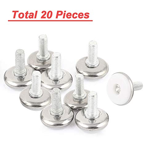 30Pcs Adjustable Furniture Leg Base Leveller Table Leveling Feet Pads, M6 x 15mmThreaded Rod