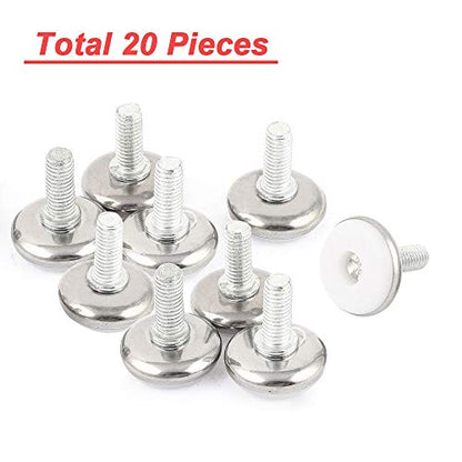 30Pcs Adjustable Furniture Leg Base Leveller Table Leveling Feet Pads, M6 x 15mmThreaded Rod