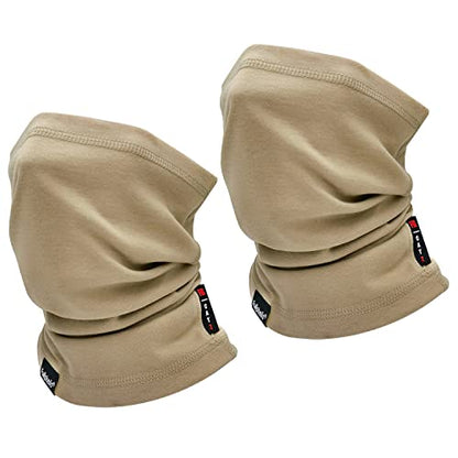 Fullsheild FR Flame Resistant Face Mask Full Cover Neck Gaiter Snood for Welding Hunting Army Military Working - color: Khaki-2pack