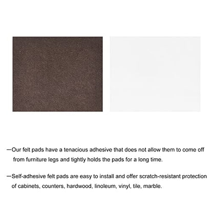 uxcell Felt Furniture Pads, 5.1-inch x 4.5-inch Self Adhesive Cuttable Anti Scratch Square Floor Protectors for Furniture Legs Hardwood Floor, Brown 8Pcs - size: 5.1-inch x 4.5-inch