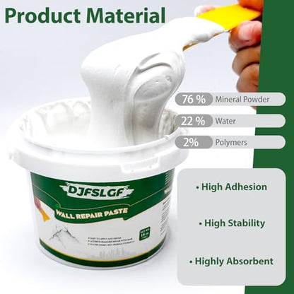 Drywall Patch Repair Kit, 18 Oz Spackle Wall Repair Paste with Scraper, Easy Wall Hole & Crack Mending, Quick Drying, Paintable, Strong Adhesion, Long Lasting Fix for Drywall Plaster Wood