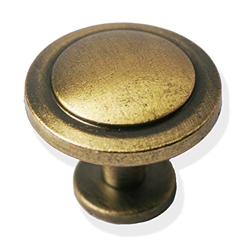 Bronze Vintage Dresser Knobs 12 Pack Antique Round Cabinet Knobs Pulls for Kitchen Metal Round Drawer Knobs Cupboard Closet Wardrobe Zinc Alloy Door Knobs with 3 Sized Screws for Furniture - color: 12 Pack Large