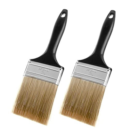 14 Ea 3 Inch Paint Brushes, Home Wall Trim House Paintbrush Bulk with Treated Plastic Handle, Cheap Paint Brushes for Wall Decor - size: 3 inches
