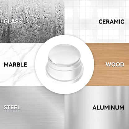 Upgraded Door Bumper 1.5" Clear Silicone | Self-Adhesive Door Knob Wall Protector |Large Rubber Door Stops for Wall Protection & Noise Reduction | 4 Pack - size: 4 Pack