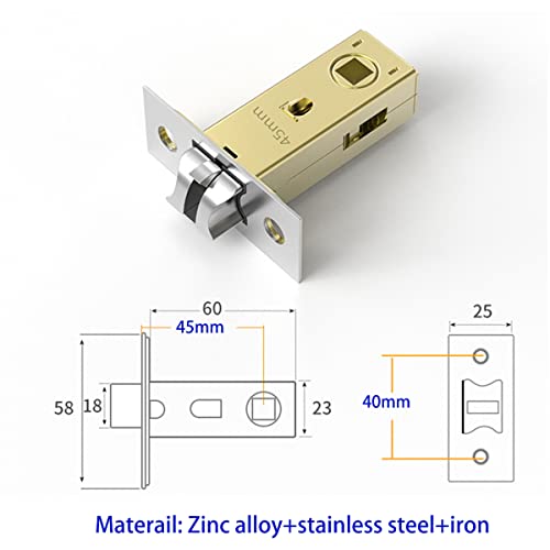 Qrity Tubular Latch 45mm for Lever Door Handles - Mortice Latch for Internal Doors - size: 45mm