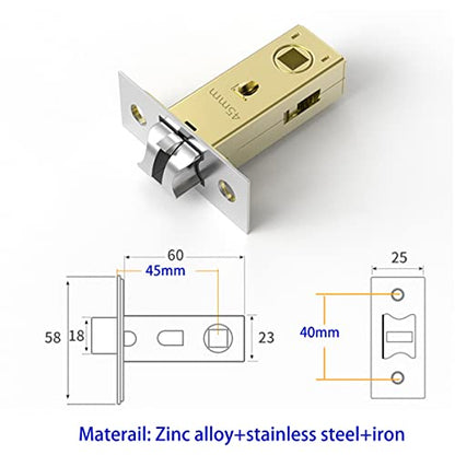 Qrity Tubular Latch 45mm for Lever Door Handles - Mortice Latch for Internal Doors - size: 45mm