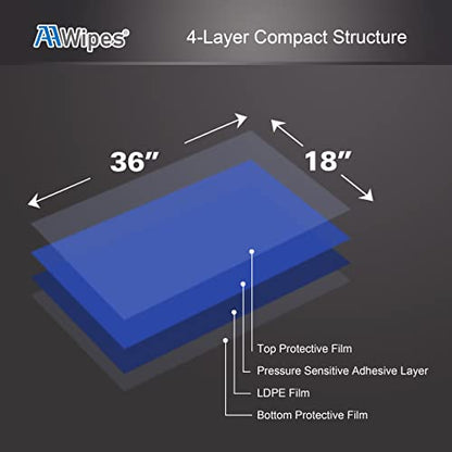 AAwipes Sticky Mats 18" x 36" Blue (Case of 10 Mats, 30 Sheets/Mat) Cleanroom, Construction, Laboratory, Hospital, Medical Office, Gym, Pet - size: 18" x 36"