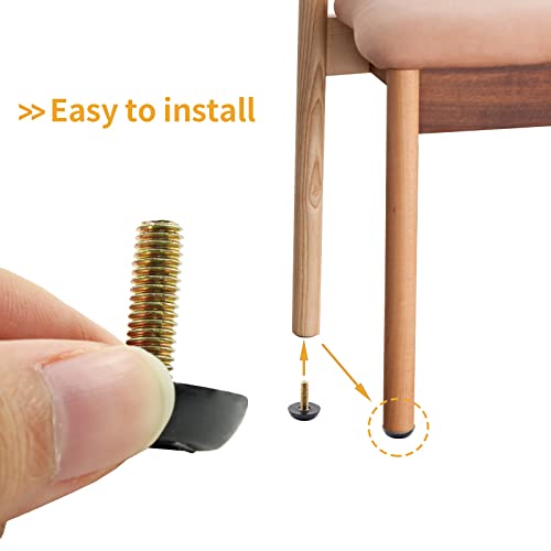 M6 Furniture Levelers Table Leg Levelers, 8 Pcs Levelling Foot Screw on Furniture Glides Foot Adjuster Mini Adjustable Feet for Legs Patio Feet - Black - size: M6