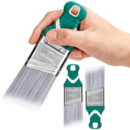 3 Pack 2 Inch Angled Paint Brush Set, Synthetic Bristles, Easy Grip Rubber Short Handle, Smooth Finishes Paint Brushes for Painting Walls, Cabinets, Sash, Edge, Corner, Cut in, Trim, Touch up