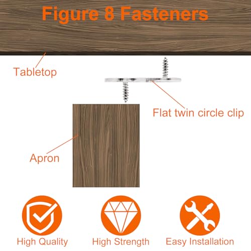30 PCS Figure 8 Fastener with Screws, Heavy Duty Table Top Fasteners Hardware, Desk Top Fastener for Wood Chair Table Top Repair, Silver - color: Silver
