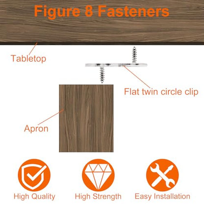 30 PCS Figure 8 Fastener with Screws, Heavy Duty Table Top Fasteners Hardware, Desk Top Fastener for Wood Chair Table Top Repair, Silver - color: Silver