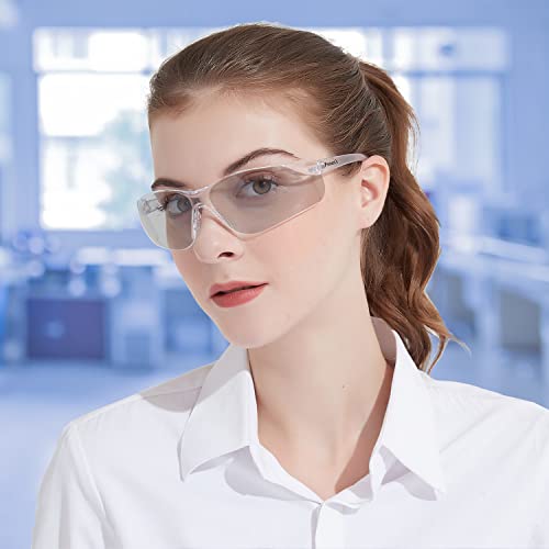 ProtectX Safety Glasses for Men & Women, Safety Sunglasses with Anti-Fog Scratch Resistant Lenses, Non-Slip Grips, ANSI Z87.1 - color: Olympus Indoor/Outdoor 2 Pk