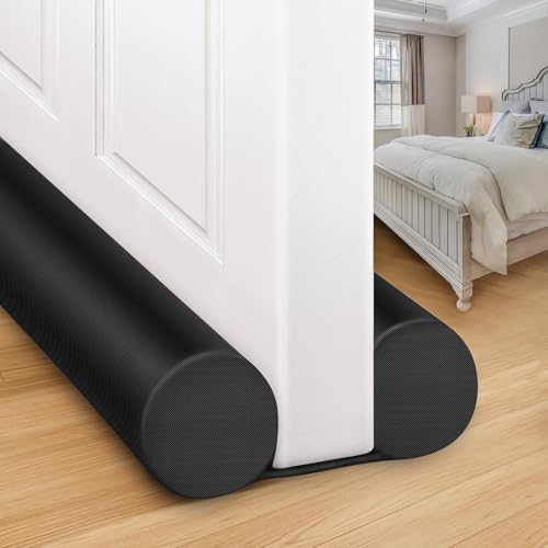MAXTID Large Door Draft Stopper for Bottom of Door 36 Inch Under Door Draft Blocker Under Door Gap Filler Weather Stripping Adjustable Double Door Sweep Door Draft Guard Window Seal Black - color: Black, size: 36"