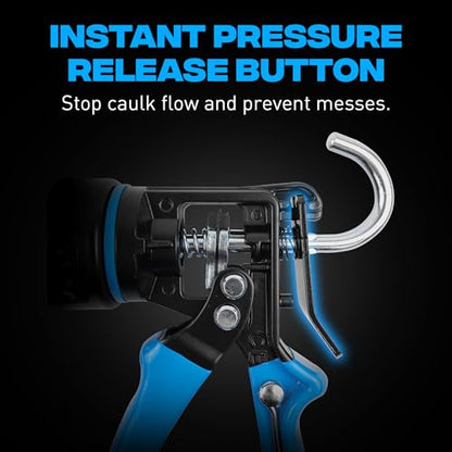OX Pro 10 oz Heavy Duty Caulking Gun 12:1 Thrust Ratio - 10 oz Caulk Gun Manual Dispenser Sealant Adhesive - Pistola De Caulking - size: 10-ounce