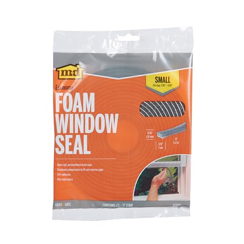 M-D Building Products 02055 3/16 in. x 3/8 in. x 17 ft. Gray Economy Foam Window Seal for Small Gaps - size: 3/16" x 3/8"