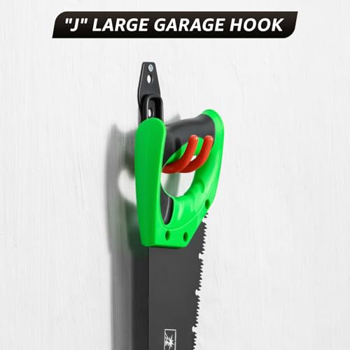 40 Pack Garage Hooks, Heavy Duty Steel Wall Mount Utility Hangers with Anti-Slip Coating for Hanging Bikes, Ladders, Power Tools, and Garden Equipment - color: 40 Pack Orange