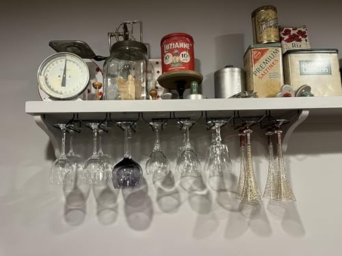 7 Inch Black Wine Glass Rack, Under Cabinet Stemware Holder, Hanging Stemware Holder for Cabinet Kitchen Bar, Set of 4 - color: Black, size: 7 Inch 4 Pack