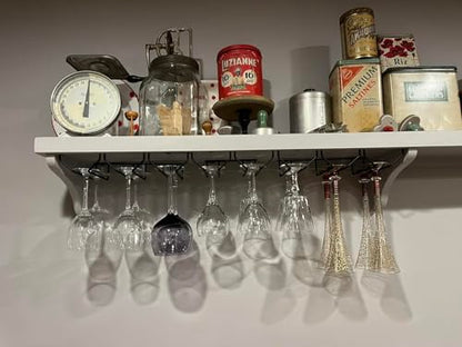 7 Inch Black Wine Glass Rack, Under Cabinet Stemware Holder, Hanging Stemware Holder for Cabinet Kitchen Bar, Set of 4 - color: Black, size: 7 Inch 4 Pack