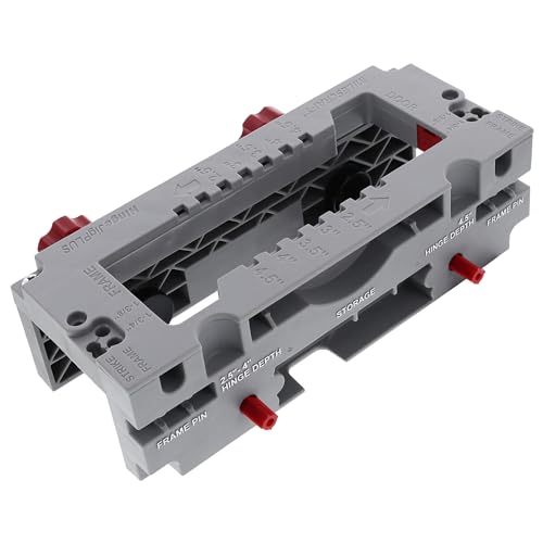Milescraft 1229 Hinge Jig PLUS – Dual Clamping Door Hinge Jig Door Hinge Mortiser. Complete Hinge Installation Kit Rout Mortises from 2.5” to 4.5”. Strike and Latch Plates Included for Standard Doors