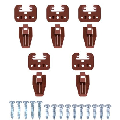 5 sets for kenlin Drawer Slide Track Guide Glide - Replacement Parts for Dressers and Nightstands - Bottom Mount - Brown (5) - size: 5
