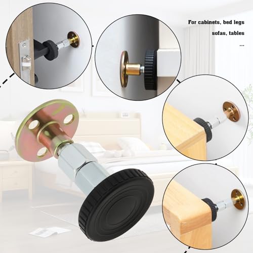 8pcs Adjustable Anti Collision Heavy Duty Furniture with Adjustable Feet of 67mm-87mm and a Load Bearing Capacity of 200kg for Cabinets and Sofas