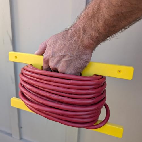 Poly Heavy Duty Extension Cord Storage Reel, Yellow Cord Organizer Wrap-Holds 100 feet